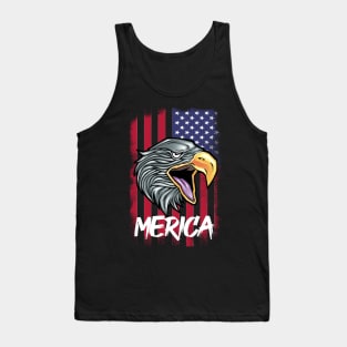 Eagle Merica American Flag 4th of July Independence Day Tank Top